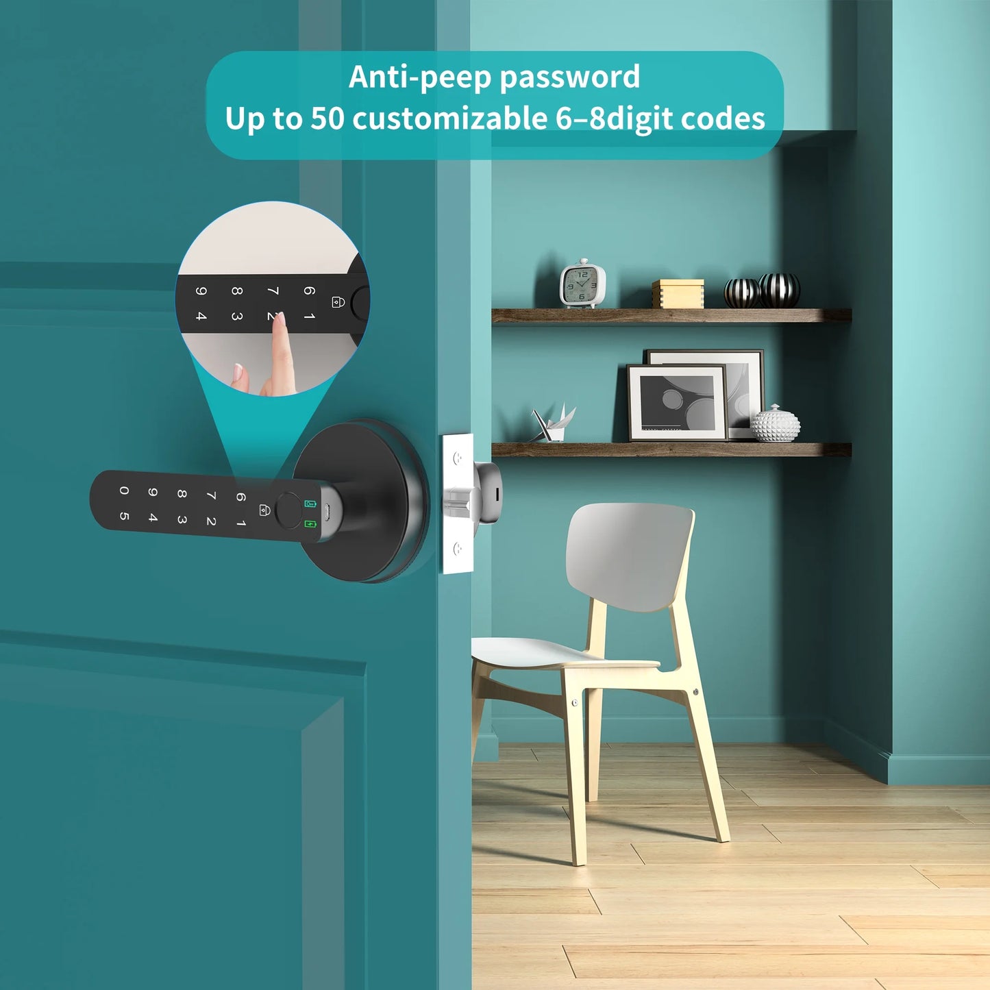 Smart Fingerprint Door Lock Biometric Keyless Entry Door Knob with Keypad 