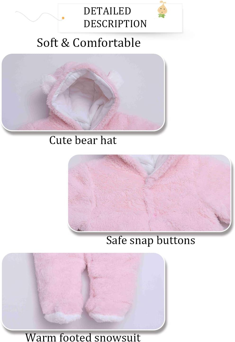 Baby Clothes Winter Coats Cute Newborn Infant Jumpsuit Snowsuit Bodysuits Baby Essentials Stuff