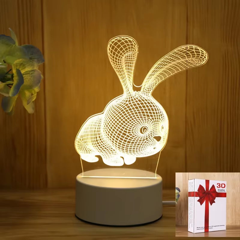 Romantic Love 3D Acrylic Led Lamp for Home 