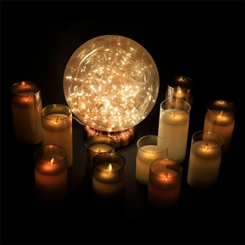 LED Lights for Home Electronic Candle LED Candle Decoration LED Glass Candle Full Set Remote Control Timer