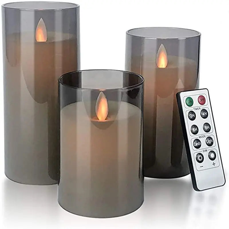 LED Lights for Home Electronic Candle LED Candle Decoration LED Glass Candle Full Set Remote Control Timer