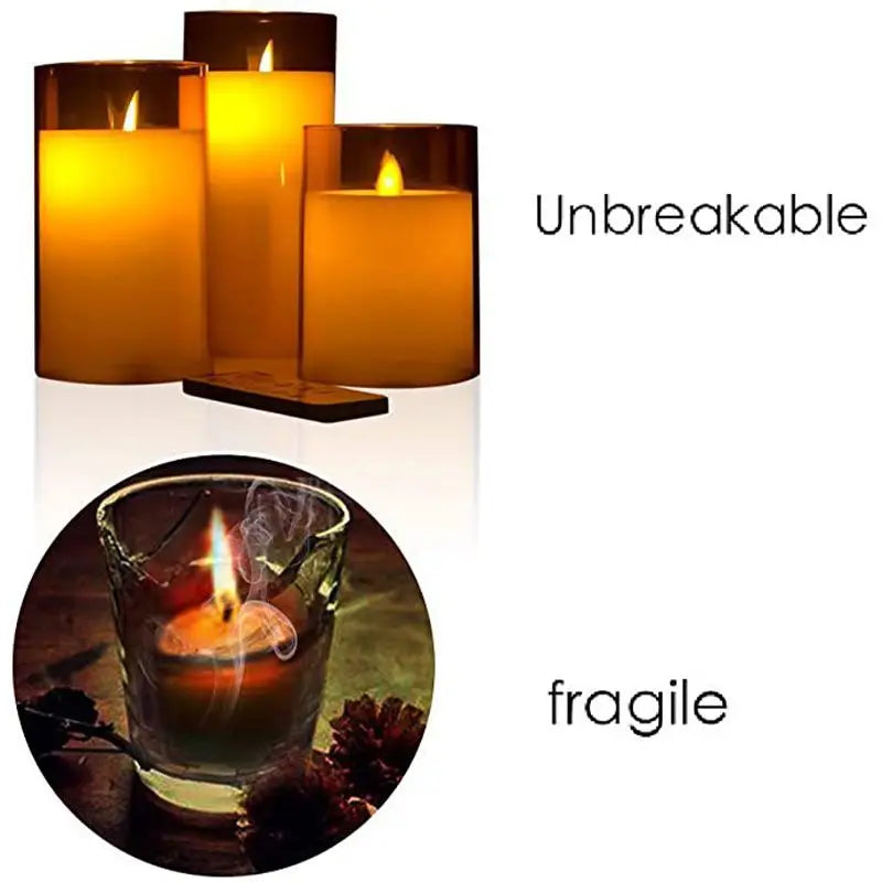 LED Lights for Home Electronic Candle LED Candle Decoration LED Glass Candle Full Set Remote Control Timer