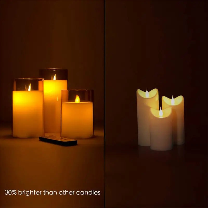 LED Lights for Home Electronic Candle LED Candle Decoration LED Glass Candle Full Set Remote Control Timer