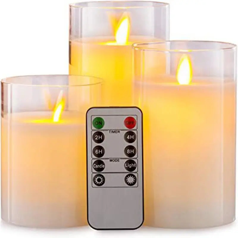 LED Lights for Home Electronic Candle LED Candle Decoration LED Glass Candle Full Set Remote Control Timer