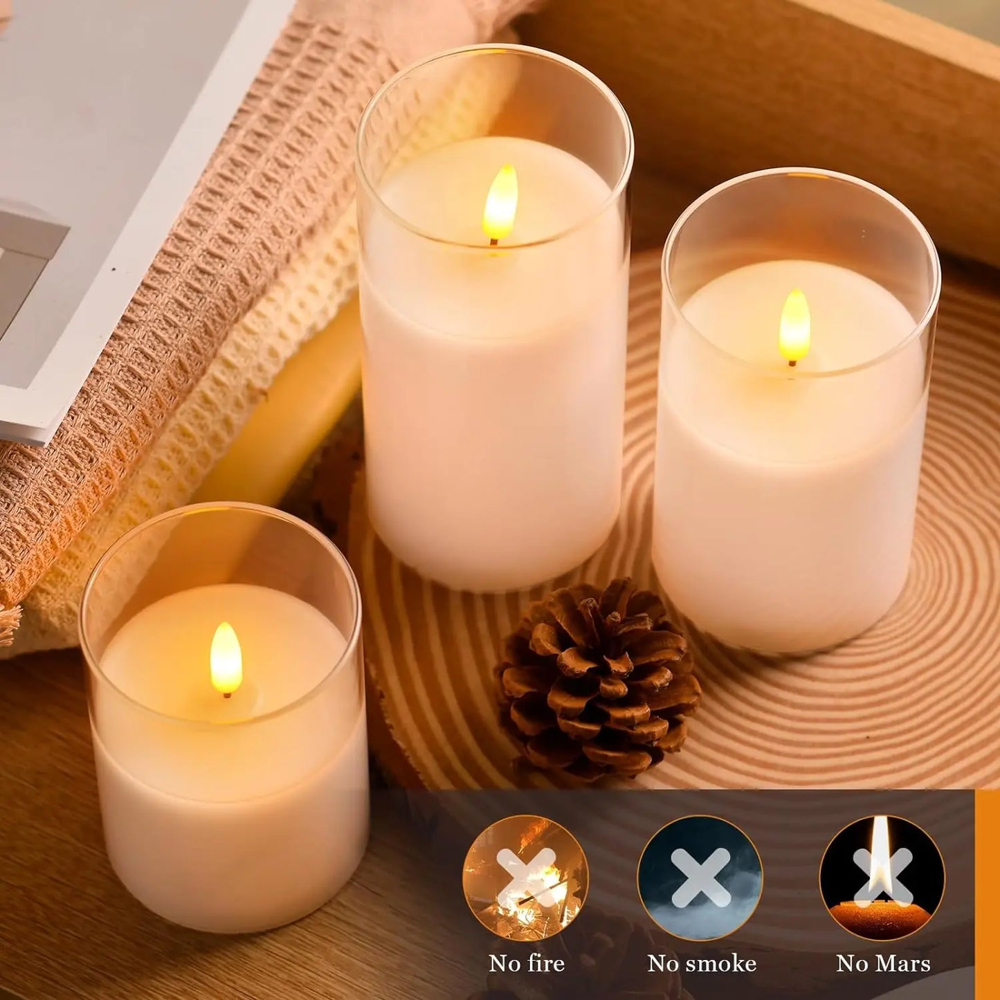 LED Lights for Home Electronic Candle LED Candle Decoration LED Glass Candle Full Set Remote Control Timer